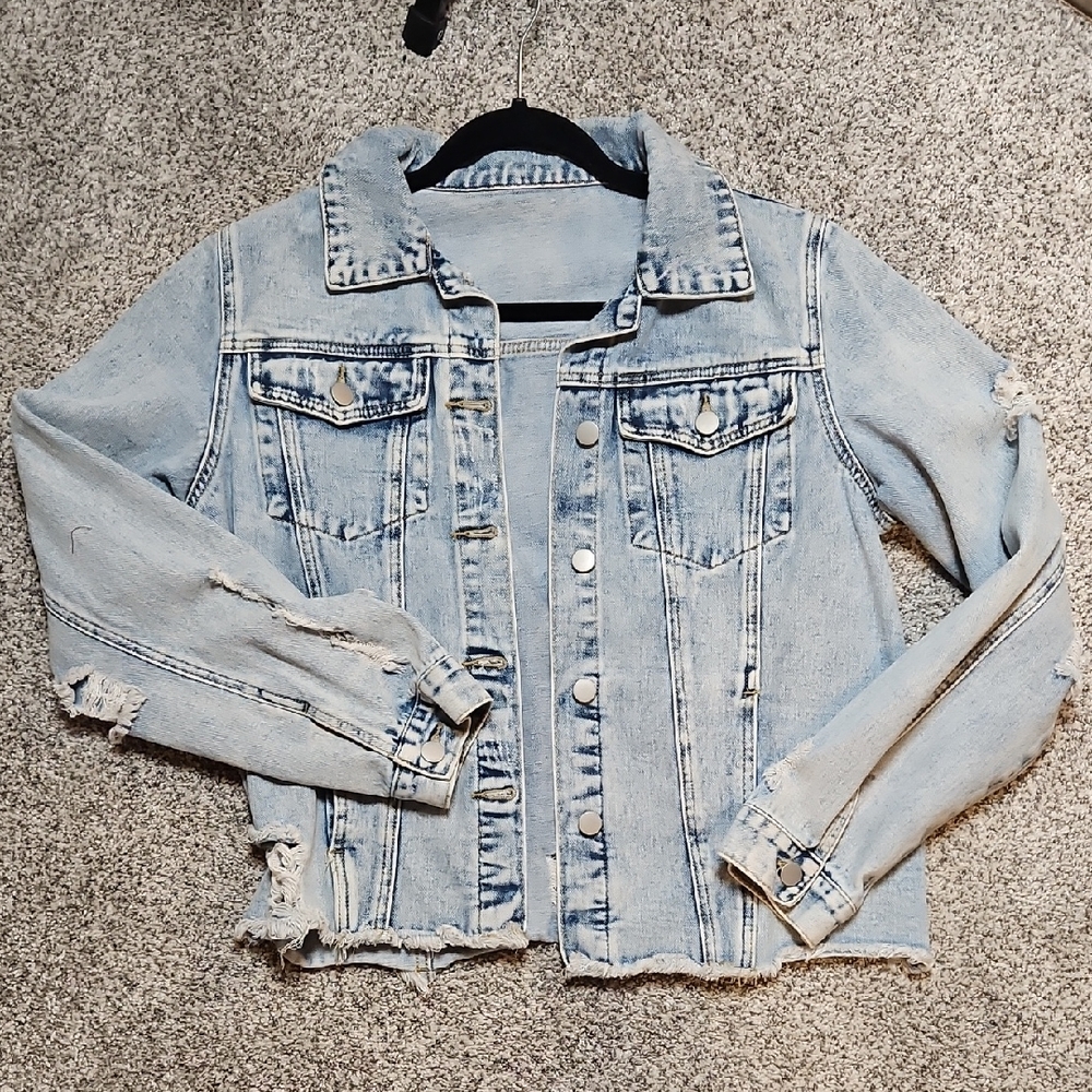 Distressed Light Blue Denim Jacket